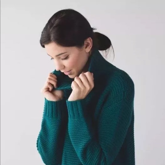 Lululemon Karma Kurmasana Knit Sweater 4 Teal - Picture 2 of 8